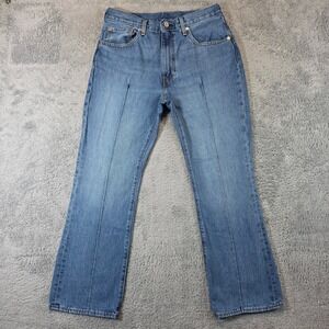 Levis 517 Bootcut Premium Jeans Men 33x30 Blue Front Crease Big E Cowboy Western